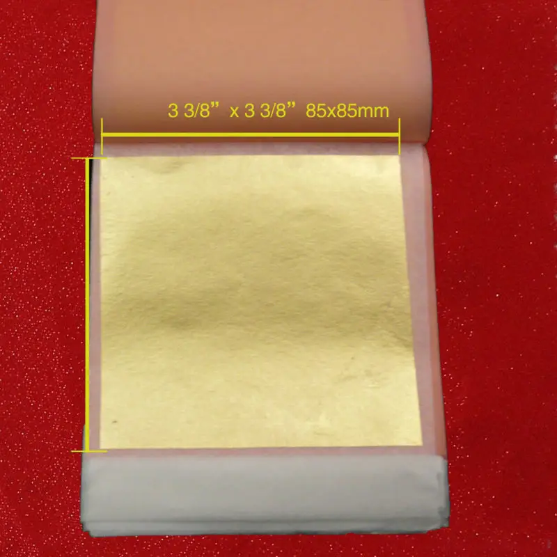 25 листов в буклете 8.5X8.5cm переводной золотой лист из настоящего золота фольги 24k