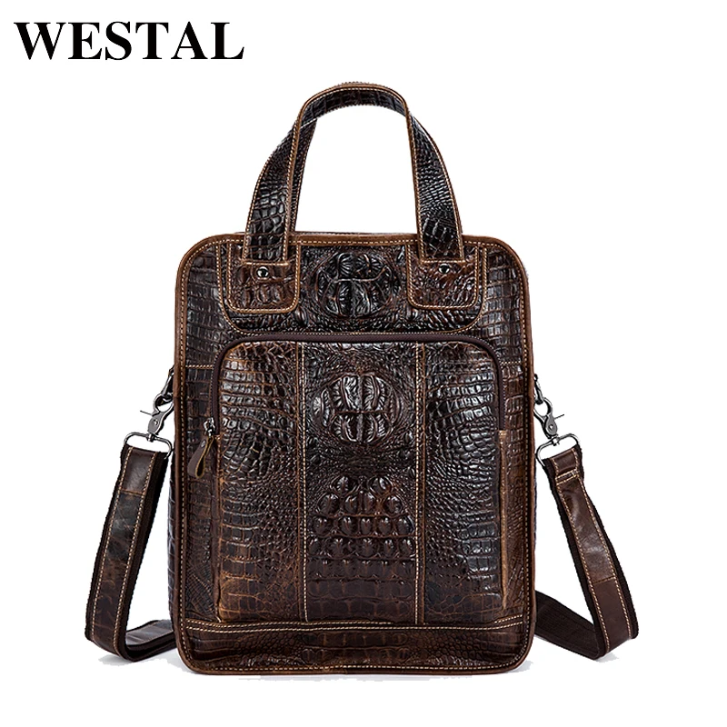 WESTAL сумка мужская натуральная кожа Мужская новый дизайнер мужской плечо сумки