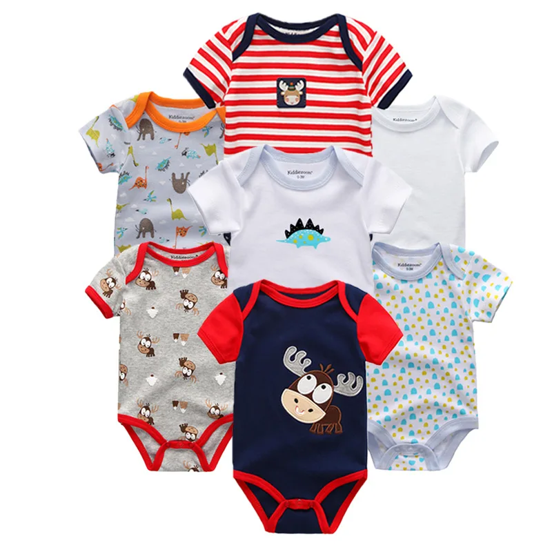 Animal printed 19 7 шт., новые летние комбинезоны для маленьких мальчиков, милый комбинезон с животными для новорожденных девочек, комбинезоны, Одежда для младенцев - Цвет: Animal printed 19