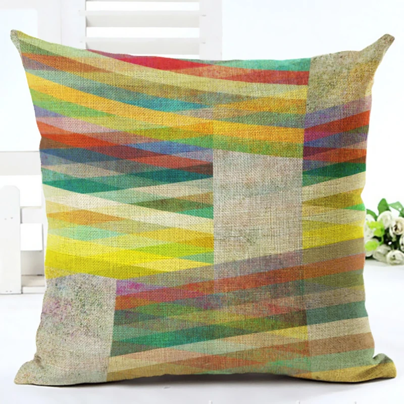 Новый Дизайн Мода Стиль Красочные Полосы Throw Подушка Обложка Home Decor Печатных