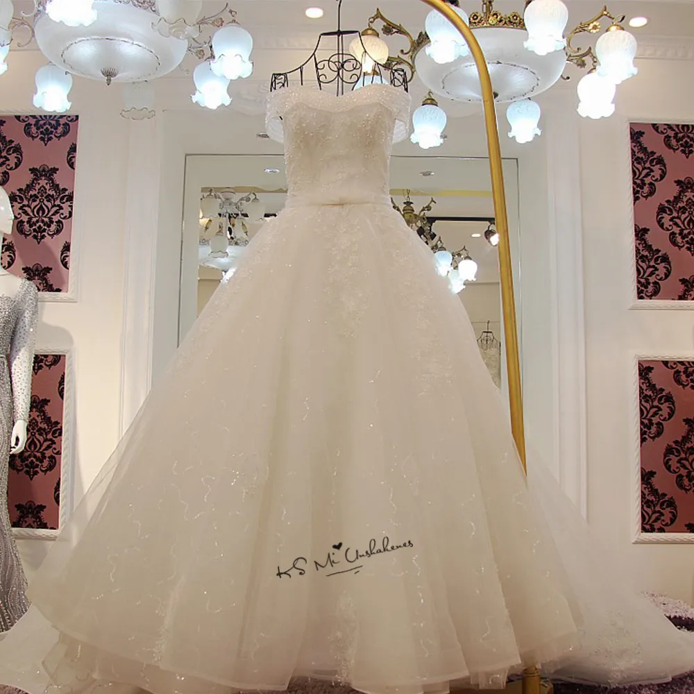 Vestidos de Noiva Princesa Renda винтажное свадебное платье расшитое блестками кружевное китайское свадебное платье с бусинами и бантом Длинные Шлейфы для свадебных платьев