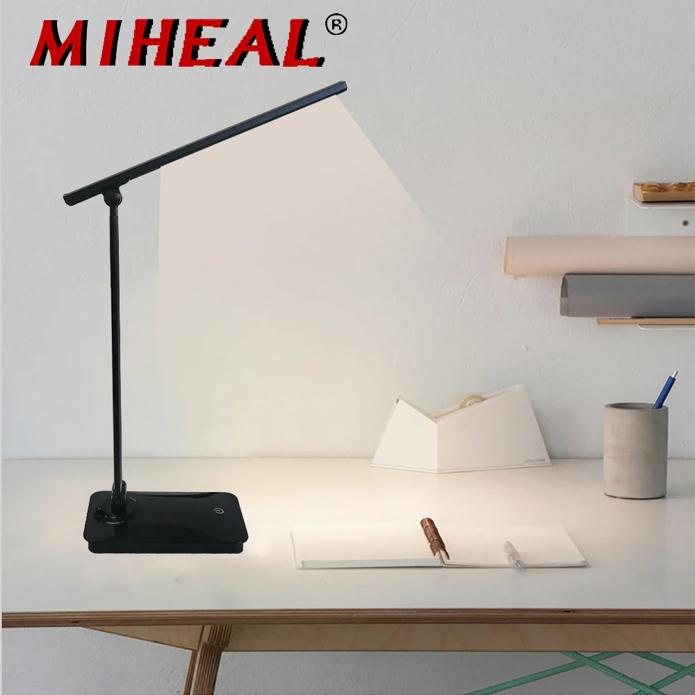 Folding Study LED Table Lamp 3 Level Sensitive Touch Dimmer Desk Lamps Portable 5W Office Eye-Care Energy Saving Read Book Light | Лампы и