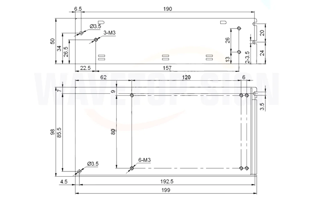 WaveTopSign HF150W-D-L DC+ 15V5A-15V5A двойной выход импульсный источник питания для лазерной маркировки гальванометр