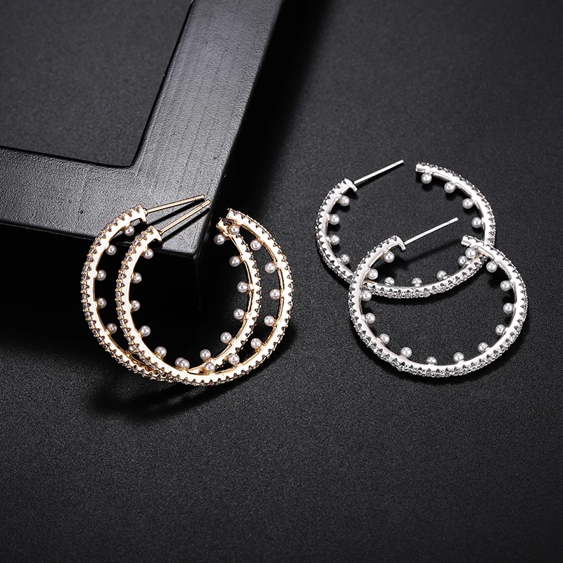 Женские серьги с искусственным жемчугом GAOLA классические круглые висячие