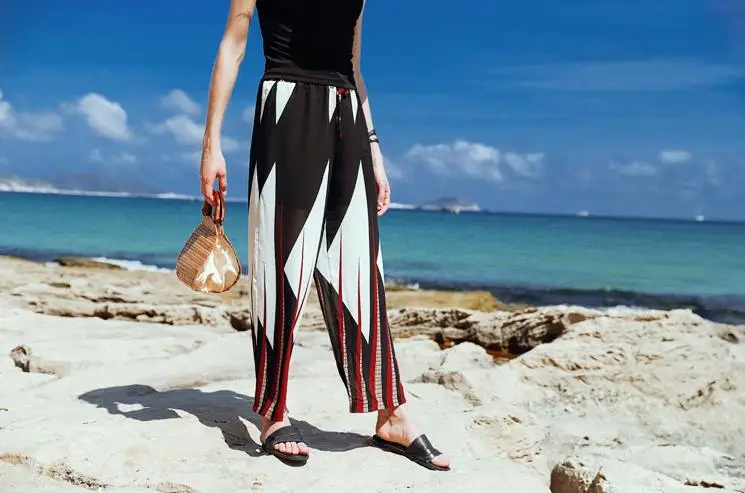 Эластичный пояс новые летние 2017 Для женщин шифон Брюки для девочек Повседневное