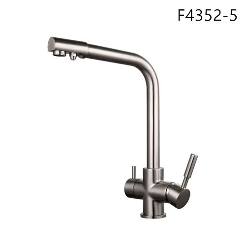 F4352 5 Frap черный смеситель для кухонной раковины семь букв дизайн вращение на 360 градусов водоочистный кран двойная ручка F4352 серия - Цвет: F4352 5