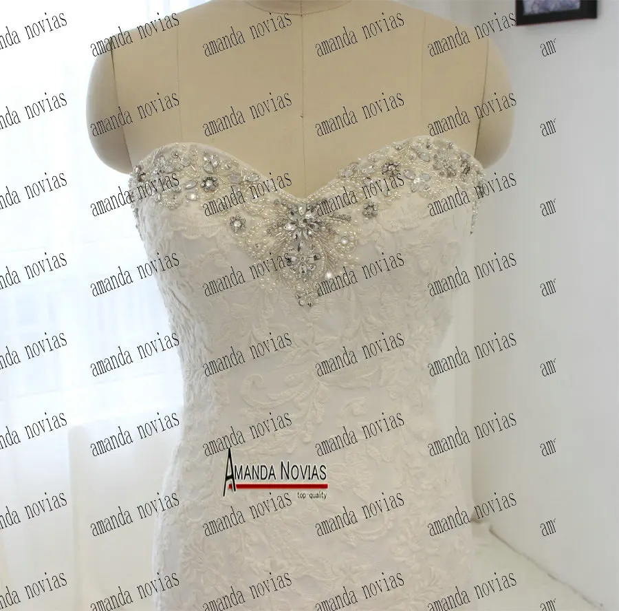 Кружевные свадебные платья с вырезом сердечком и бусинами в стиле русалки NS 1443|lace