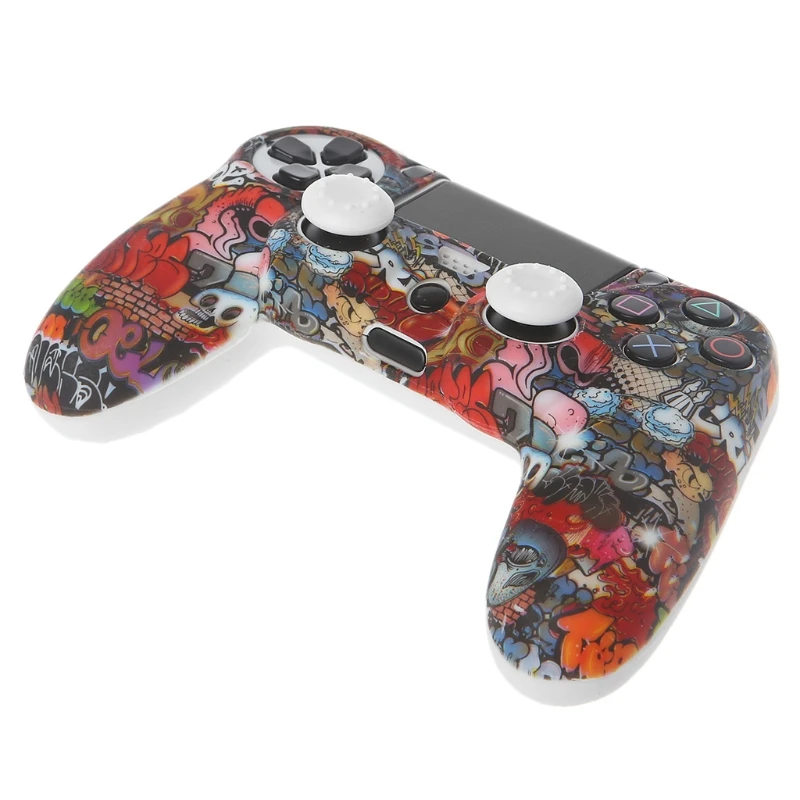 Gamepad Controller Protective Cover Silicone Sleeve Guard + 2 Grip Caps For PS4 | Электроника