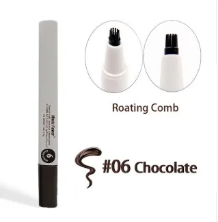 Comb 6-Chocolate MOONBIFFY 1 шт. брови карандаш для бровей Pen Для женщин девочек Водонепроницаемый вилка Совет бровей Тату Pen Brow Pencil - Цвет: Comb 6-Chocolate