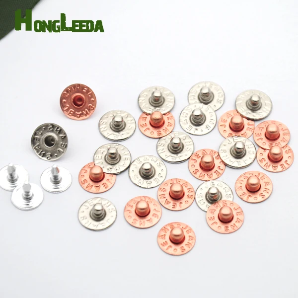 

500sets/pack 9.5mm brass garment jeans buttons rivets stud rivets alum nail nickle/copper for jeans pocket ZD-023