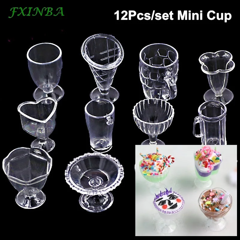 FXINBA 12 шт./компл. мини-чашки для слизи DIY моделирование глина торт украшения разбрызгивает игрушки коробочка с грязью Lizun поставки слаймов