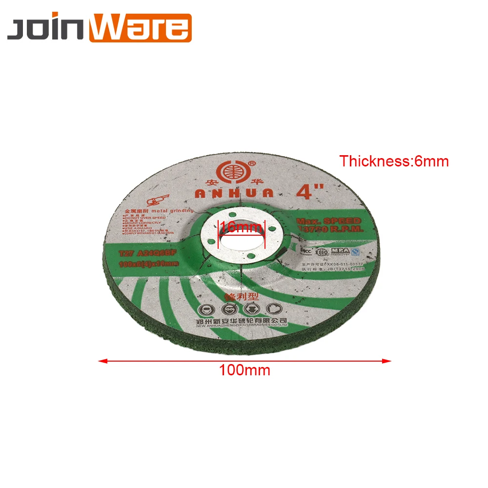 

5Pcs 100x16x6mm Resin Cutting Wheel Disc Off For Cut Grinding Metal Angle Grinder Max Speed 13700 RPM High Quality Hot Sale New