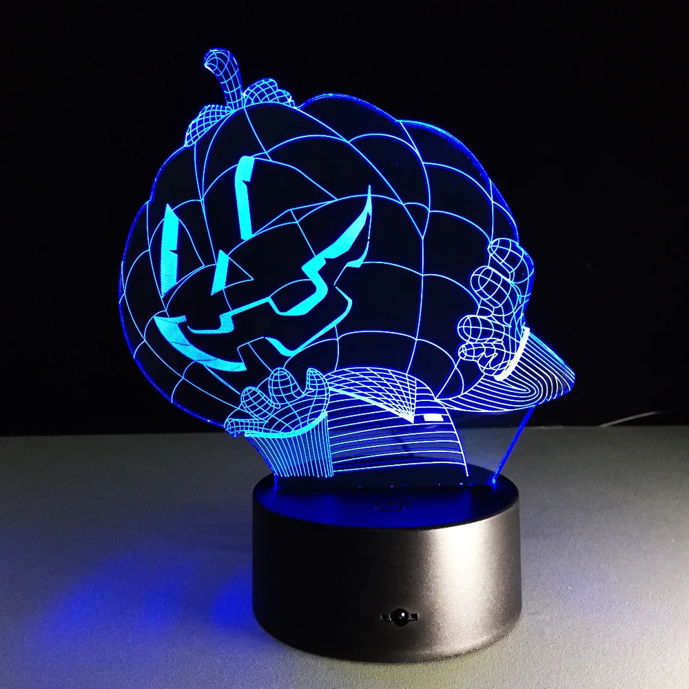 

New Halloween Pumpkin Head 3D Light Colorful Touch LED Bluetooth wireless speaker and remote control available A07