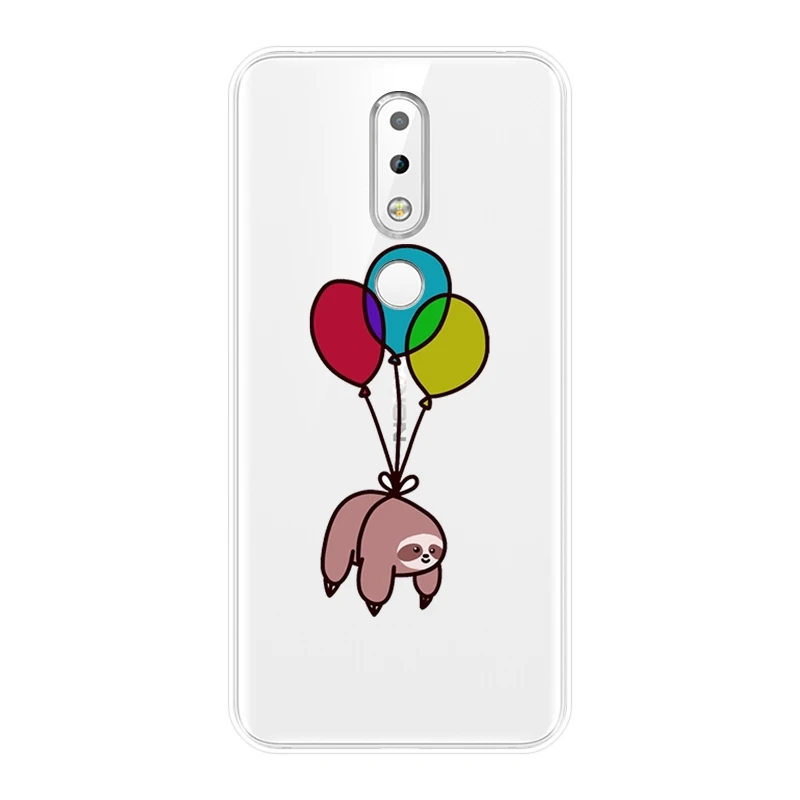 TPU Back Cover For Nokia 7.1 6.1 5.1 3.1 2.1 Plus Kawaii Sloth Funny Cute Soft Silicone Phone Case | Мобильные телефоны и