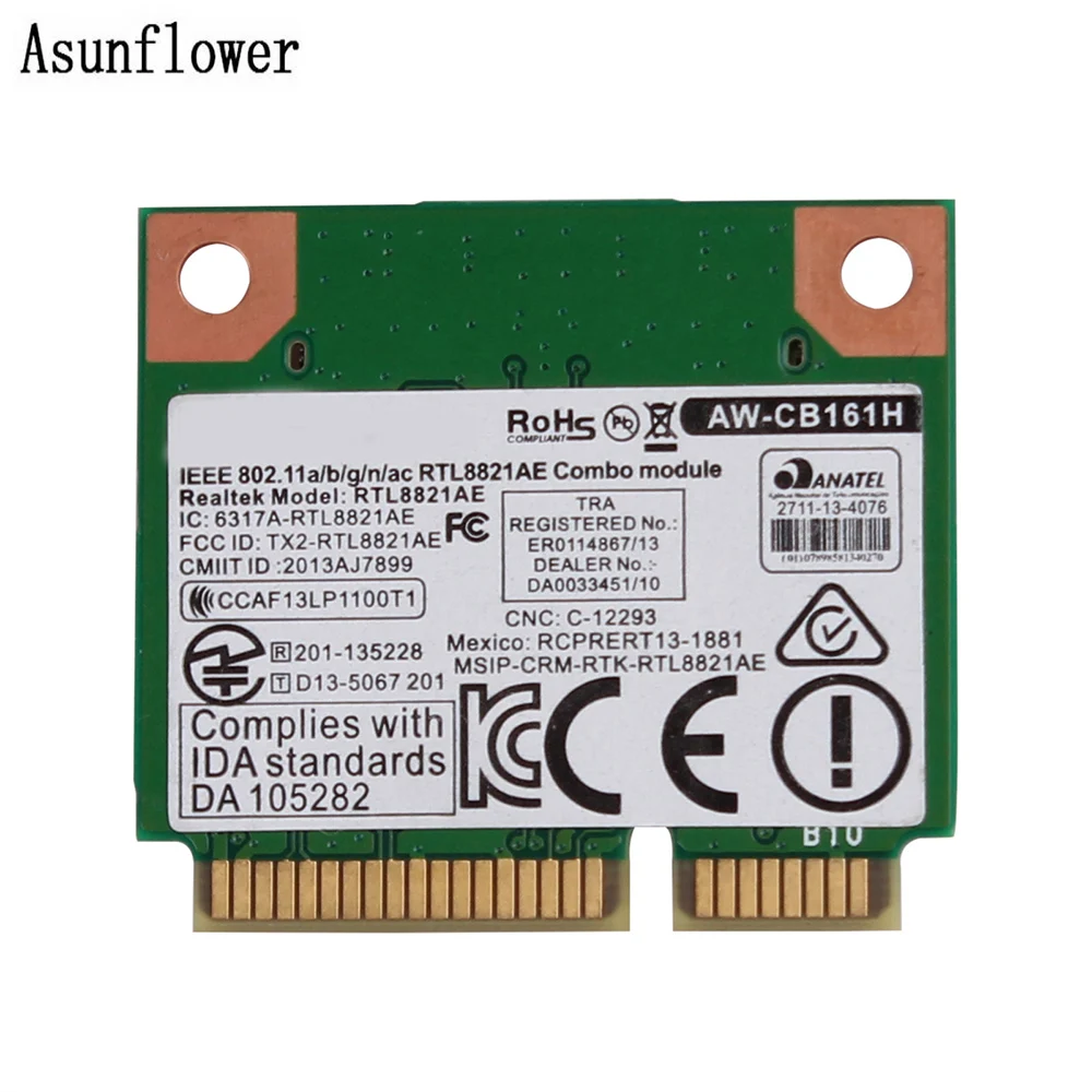 For Azurewave AW-CB161H 802.11a/b/g/n/ac WiFi+BT 4.0 RTL8821AE 2.4/5.0 GHz | Network Cards