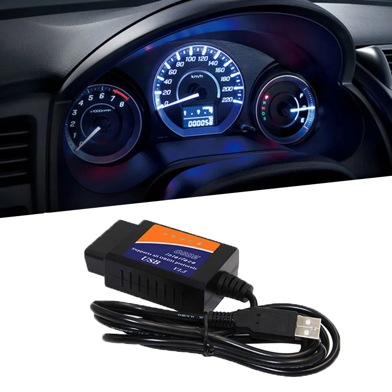 Elm327 USB OBD2 диагностический сканер для автомобилей 1 5 реальное оборудование Elm 327 V1.5