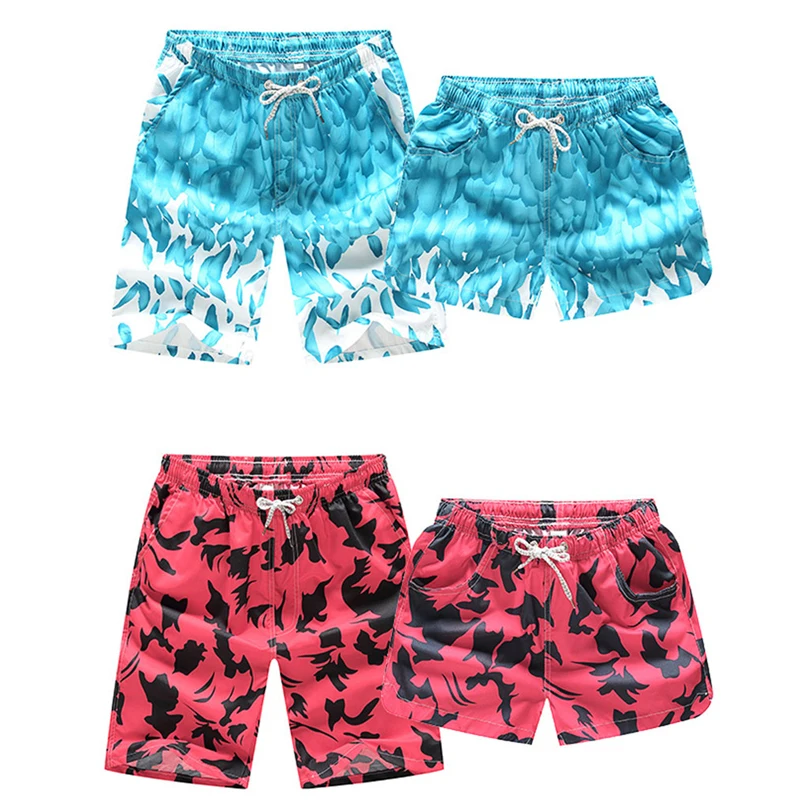 Пара пляжные шорты 2 шт./компл. плавательные для серфинга анти ух с принтом летние