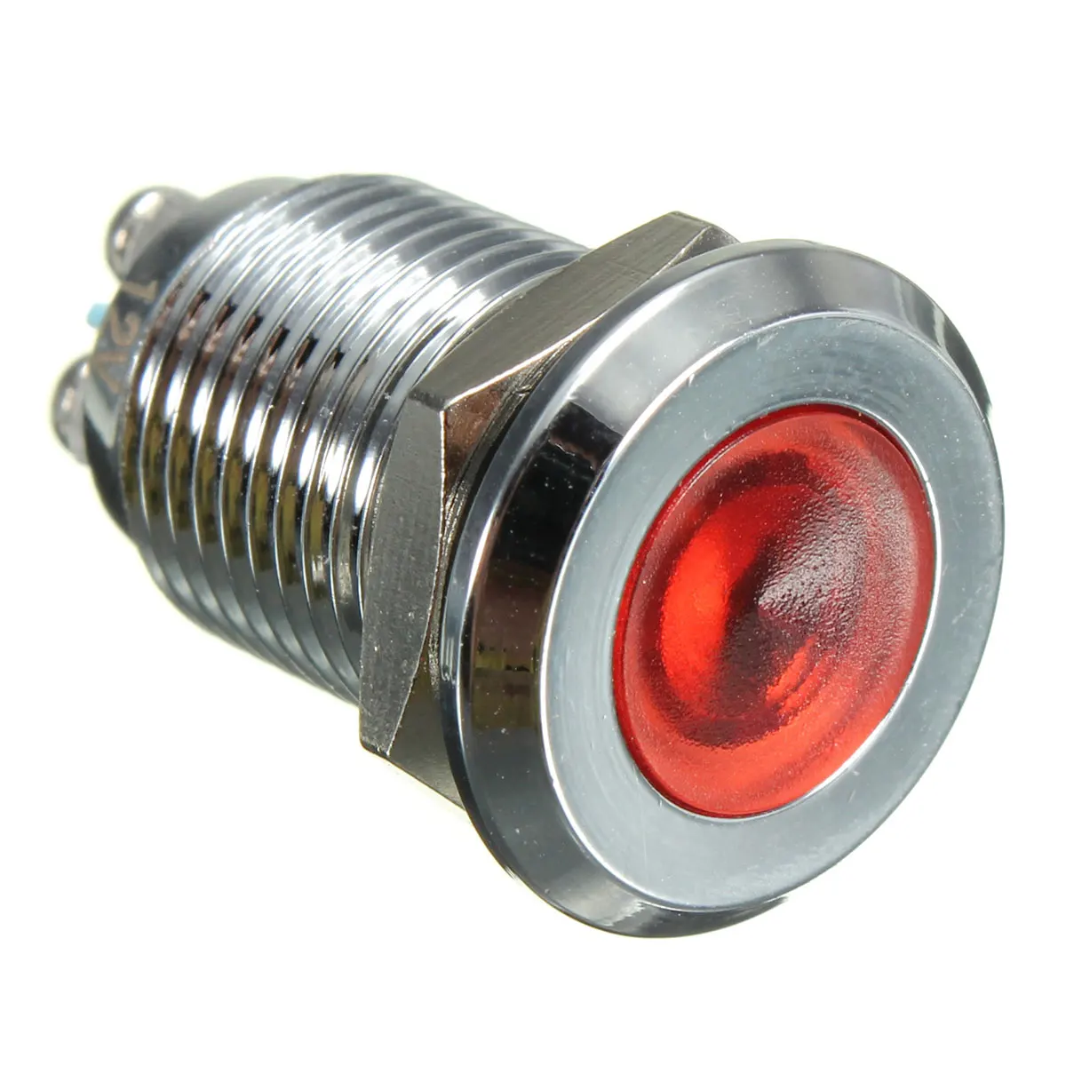Red Light Silver Sh Светодиодный металлический индикатор светильник плоский тире лампа винтовой формы 15 мм водонепроницаемый сигнальный светильник 12 в винт подключения красный желтый синий - Испускаемый цвет: Red Light Silver Sh