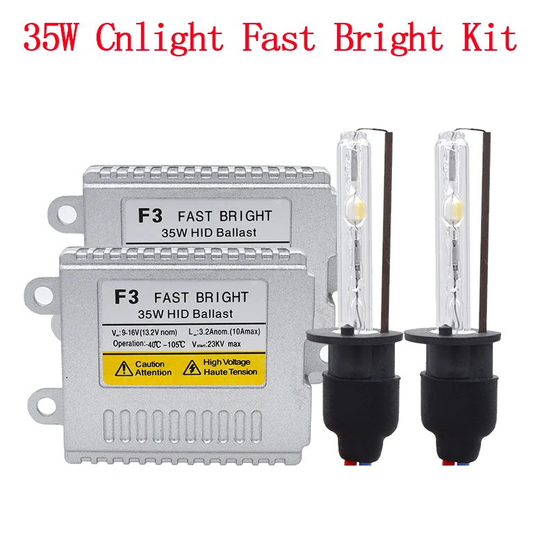 35 Вт AC F3 быстро яркий Быстрый старт Cnlight Ксеноновые комплект 35 Вт тонкий балласт блок зажигания Cnlight H1 H3 H7 H11 HB3 HB4 D2H HID комплект