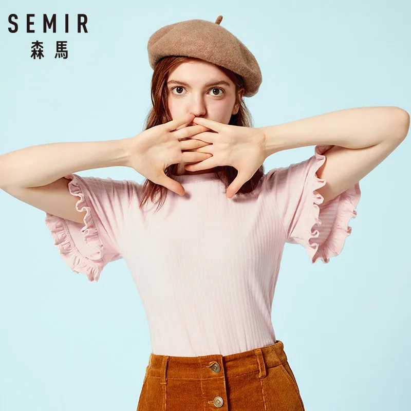 SEMIR/модные летние топы с короткими рукавами для девочек одежда женщин модная