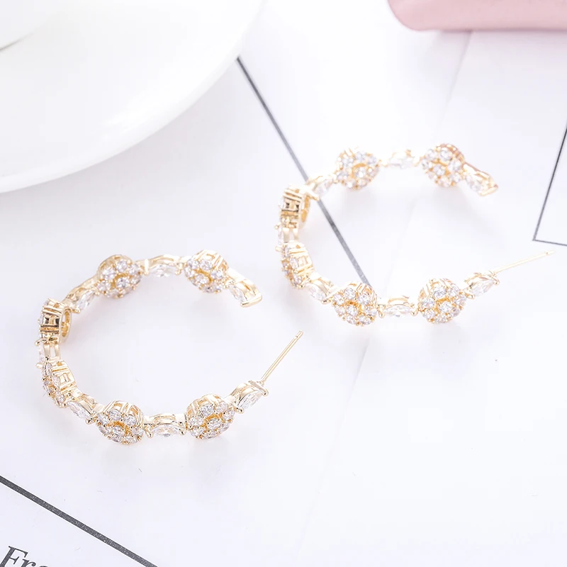 Женские серьги-гвоздики с фианитами 3 цвета | Украшения и аксессуары