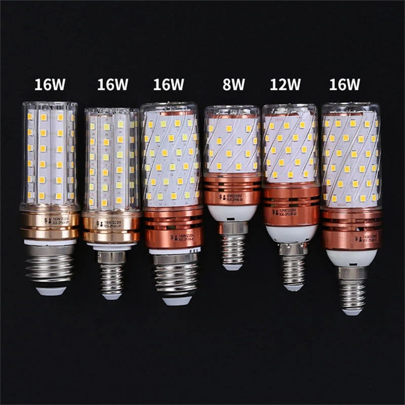 Супер яркий E27 E14 LED Свет кукурузы 220 В 8 Вт 12 16 Светодиодная лампа 2835 SMD лампочка