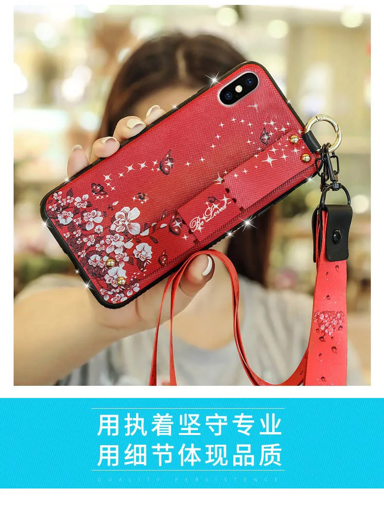 Блестящий Мягкий чехол с ремешком на запястье и цветком для iphone 11 Pro max, чехол с подвесным ремешком, мягкий силиконовый чехол для iphone X XS MAX XR, роскошный ударопрочный чехол для девушек и женщин