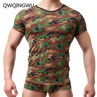 mens undershirts male short sleeves clothing men o neck slim thin vest man undershirt tank tops t shirt camouflage undershirt
