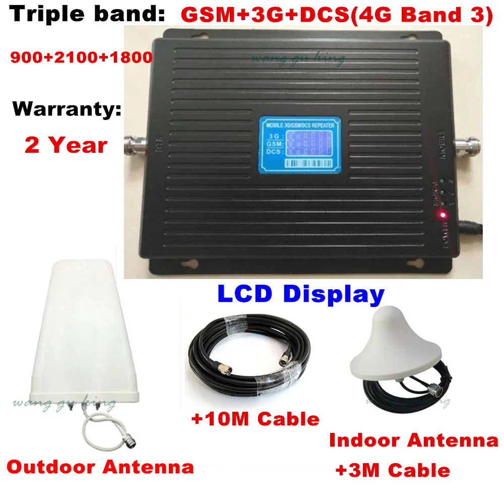 2G 3G 4G GSM 900 DCS 1800 WCDMA 2100 MHz трехполосный мобильный телефон Сотовая сеть усилитель