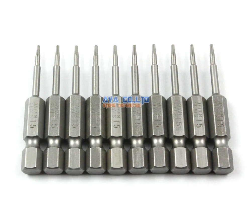 10 шт. Магнитная отвертка для Безопасности Torx S2 сталь 1/4 &quotшестигранный хвостовик
