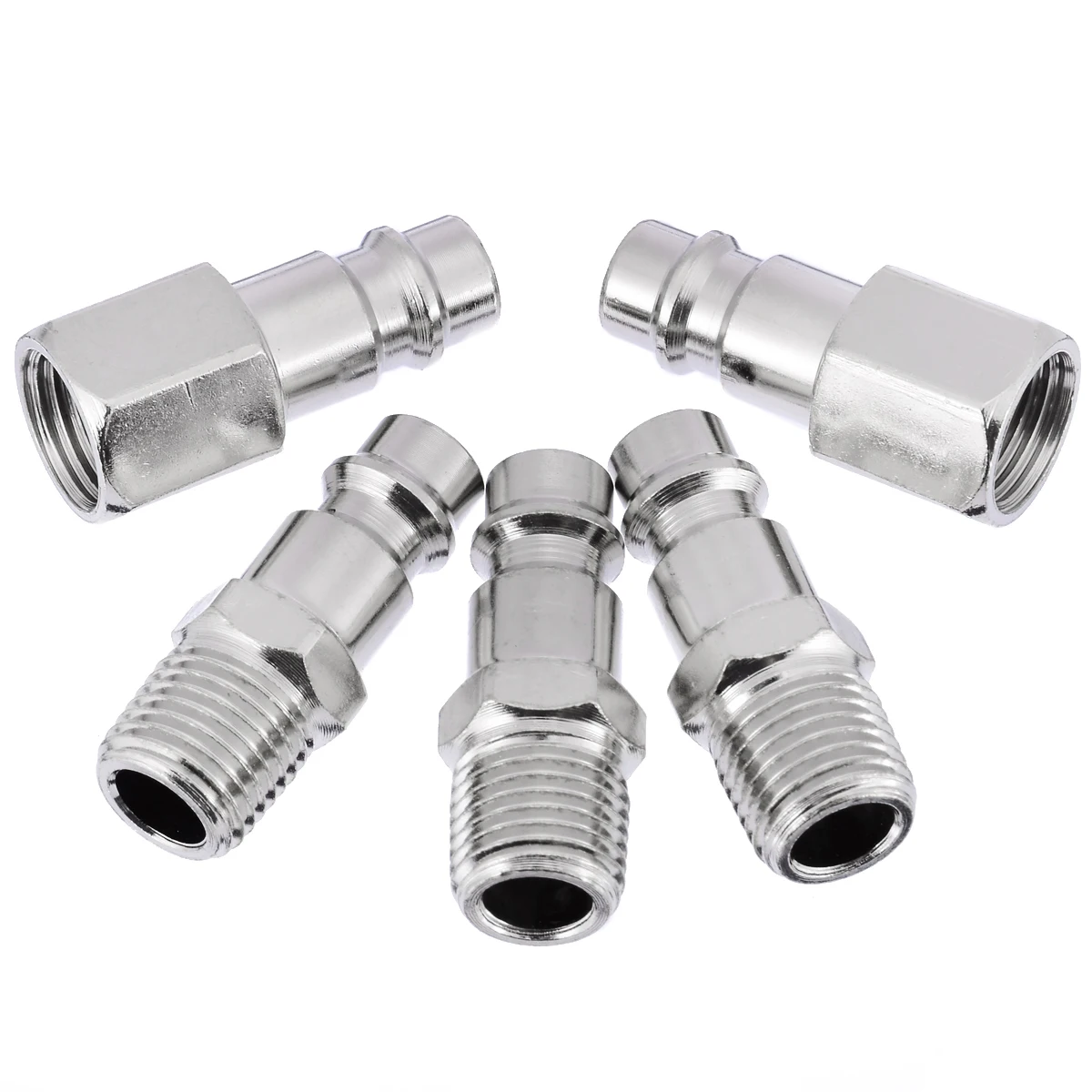

5pcs 1/4" Euro Air Line Hose Compressor Fittings Connector Male Quick Release Pneumatic Parts Plug Socket Connector