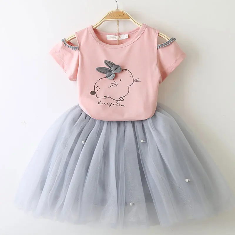 Платье для девочек Новинка 2020 года комплекты одежды милая детская одежда с