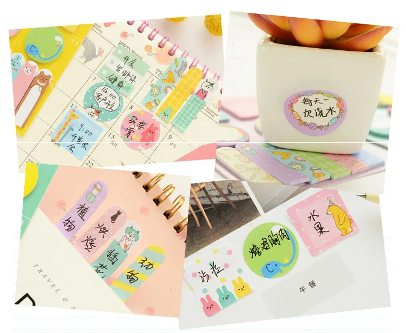 EZONE Kawaii Мультяшные Липкие заметки Милые Животные Печатные Кот/тигр/панда/кролик блокнот Самоклеящиеся бумаги школьные офисные принадлежности