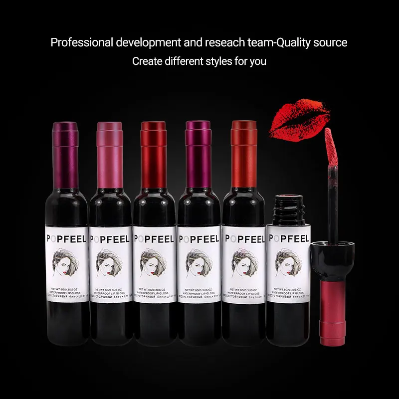 POPFEEl 6 color nude glitter long lasting lipgloss ruby rose gifts for women | Красота и здоровье