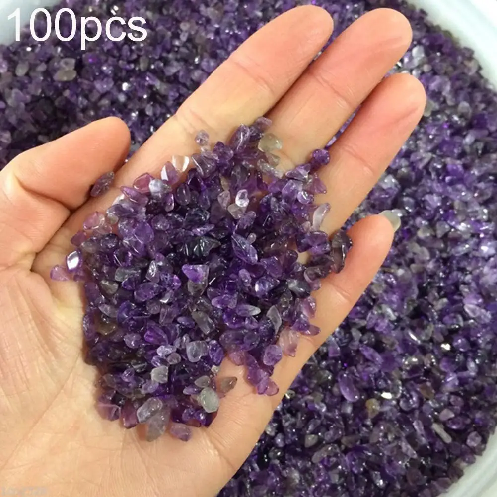

Faux Amethyst Healing Reiki Quartz Stone Rock Chips DIY Mini Terrariums Decor