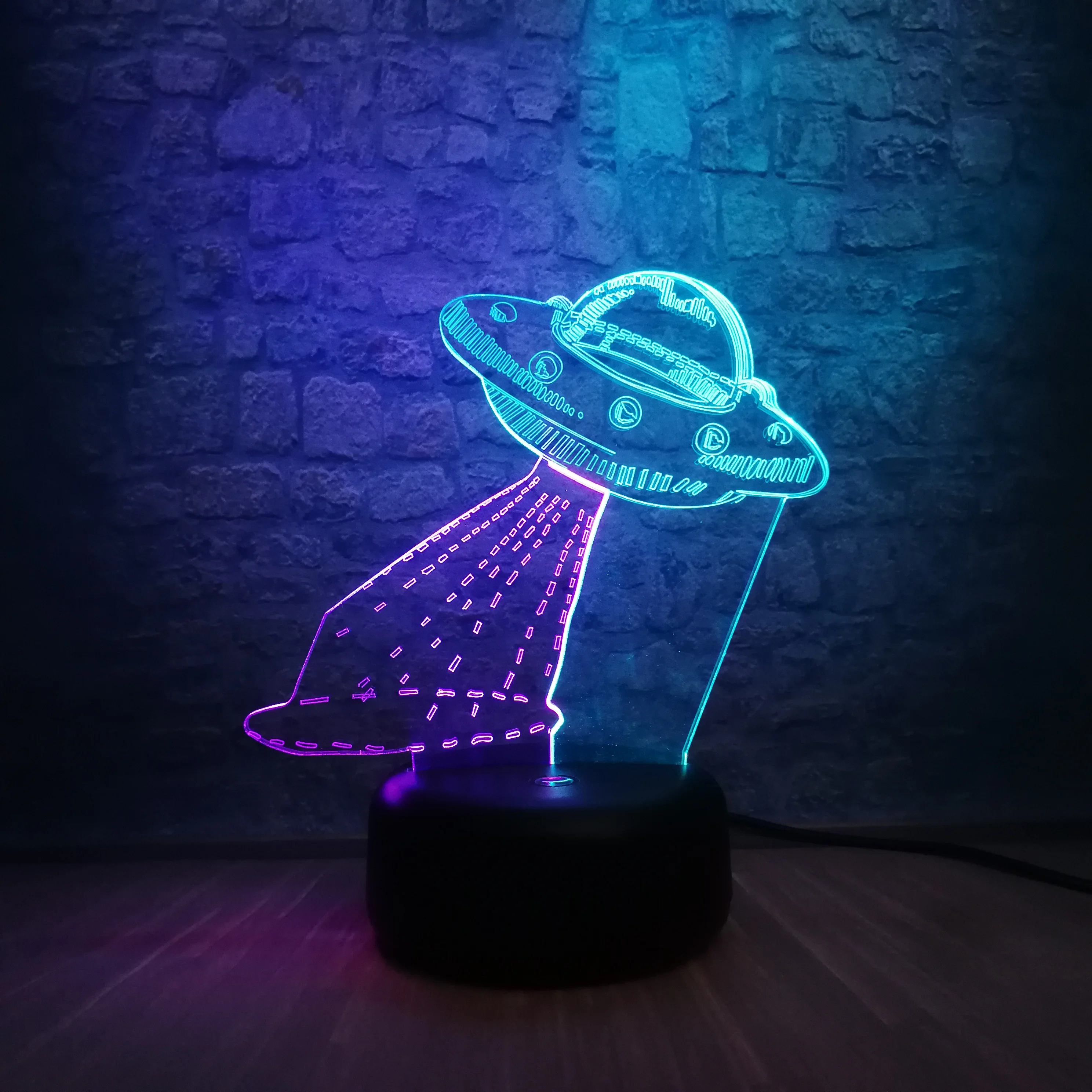 Новая 3D лампа НЛО космический корабль смешанный цвет многоцветный СВЕТОДИОДНЫЙ