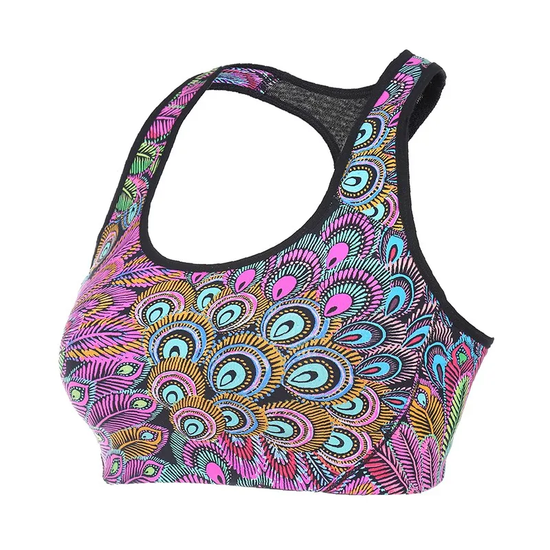 Профессиональный женский бюстгальтер с вышивкой для занятий йогой и фитнесом