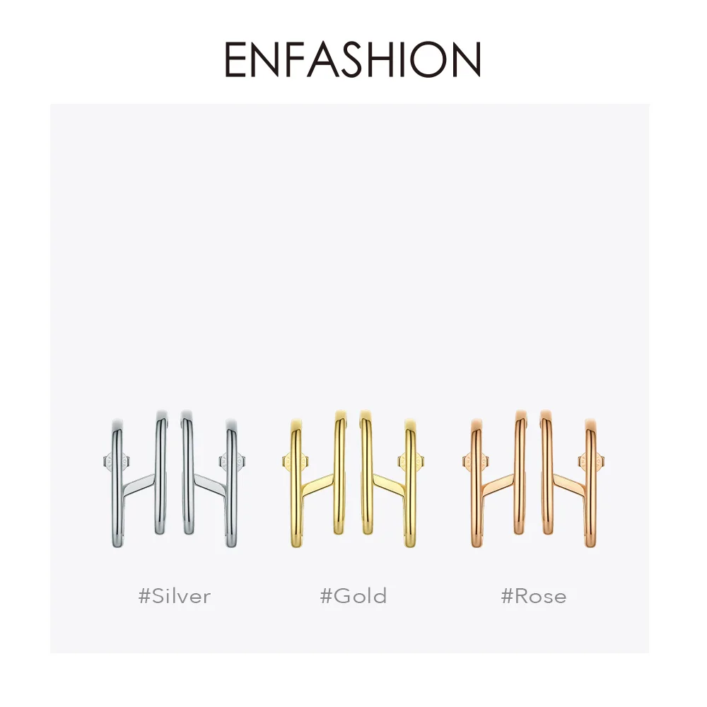 ENFASHION, двойные геометрические серьги-гвоздики C для женщин, аксессуары, золотой цвет, OL, минималистичные серьги, модные ювелирные изделия, Kolczyki E1041