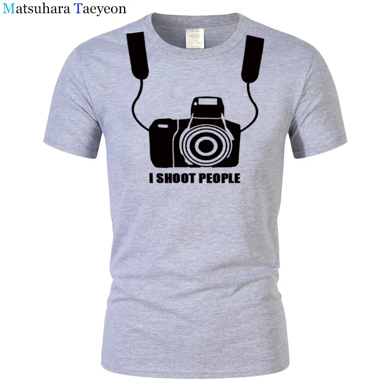 Мужская футболка с круглым вырезом и коротким рукавом I Shoot People Adult забавная для