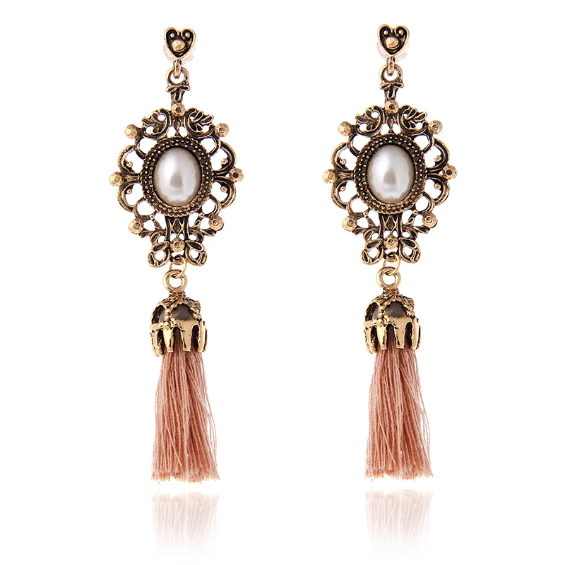 Женские серьги кисточки e0237 модные из хлопка с кристаллами|dangling earrings for women|dangle drop