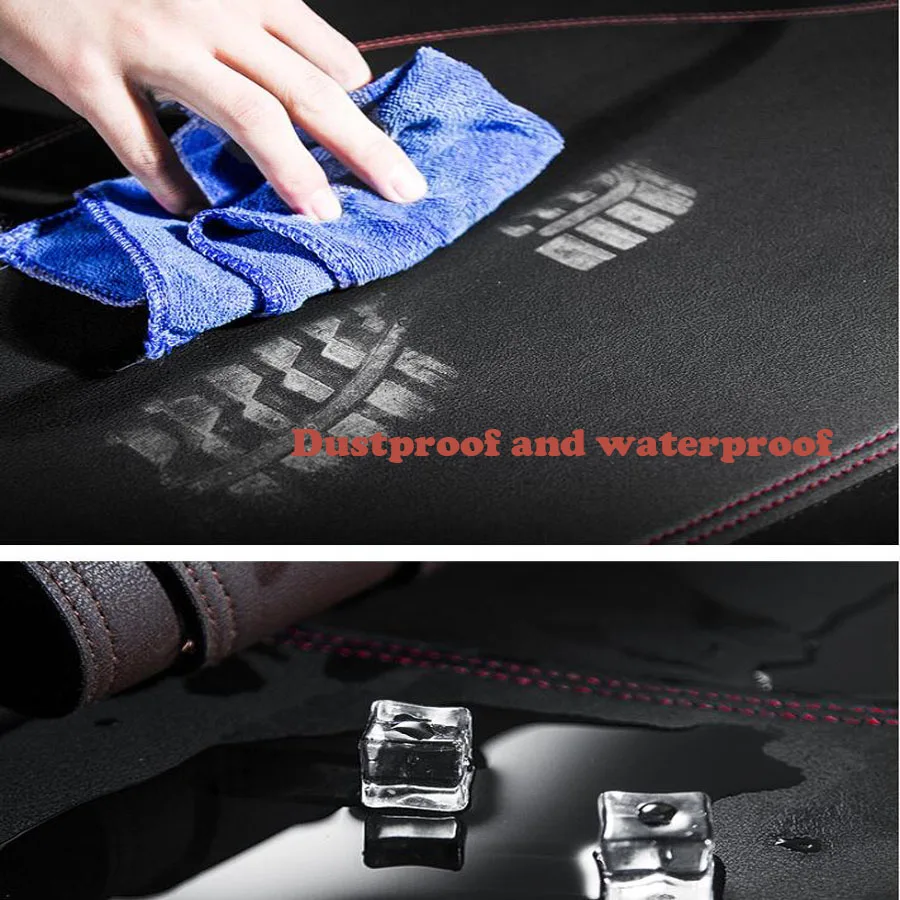 Кожаные Коврики для приборной панели автомобиля Нескользящие черные ковры Toyota