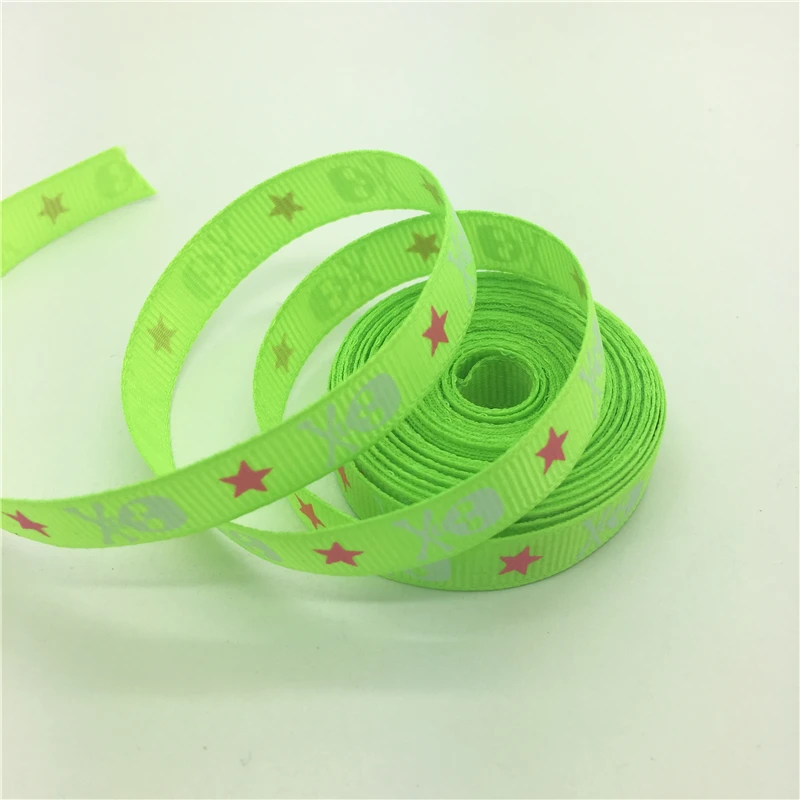 5 ярдов/партия 3/8 &quot10 мм Grosgrain лента печать череп-любовь для свадьбы