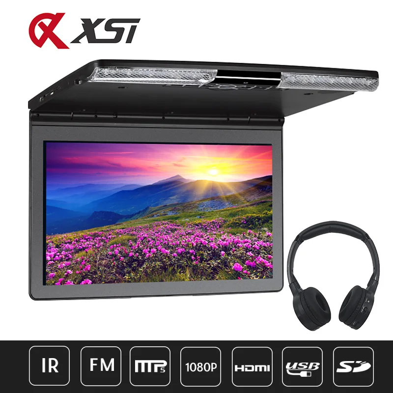17,3 ''Автомобильный потолочный откидной монитор на крыше 1920x1080 Full HD экран MP5 плеер с HDMI USB SD IR FM передатчик динамик