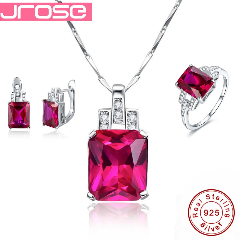 Jrose известный бренд Женские аксессуары красное свадебное кольцо серьги подвеска