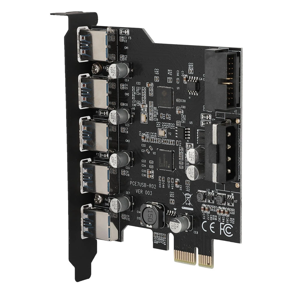 Высокоскоростной PCI-E к 5 портам USB 3,0 19 Pin PCI Express Разъем расширения карты адаптер Добавить на карту для Windows 7 XP Vista