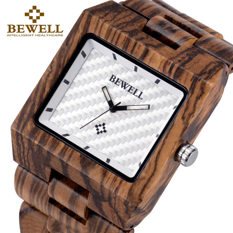 Мужские часы BEWELL, часы из натурального дерева, фирменный дизайн, часы ручной работы, мужские особенные Роскошные Кварцевые часы, аналоговые часы, подарок 016A