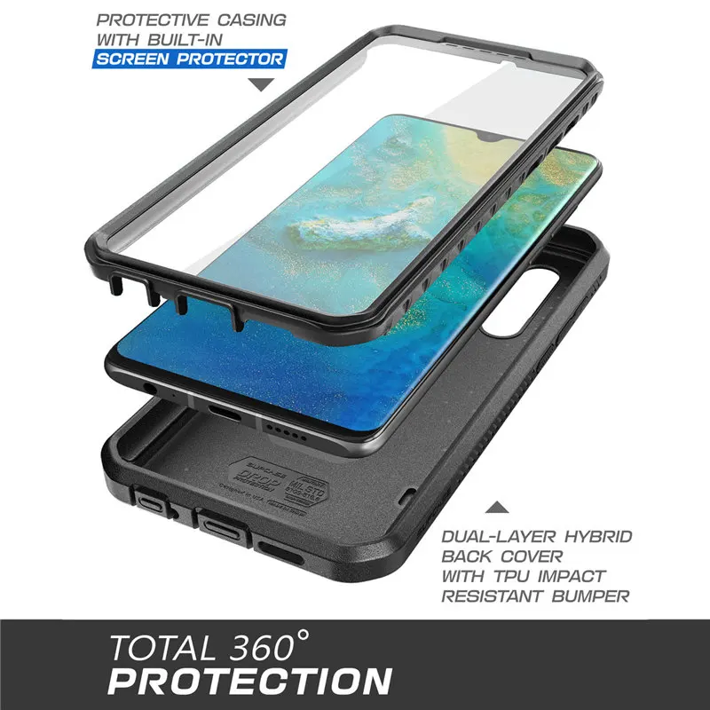 supcase for huawei p30 case 6 1 inch 2019 ub pro heavy duty full body rugged cover with built in screen protector holster free global shipping