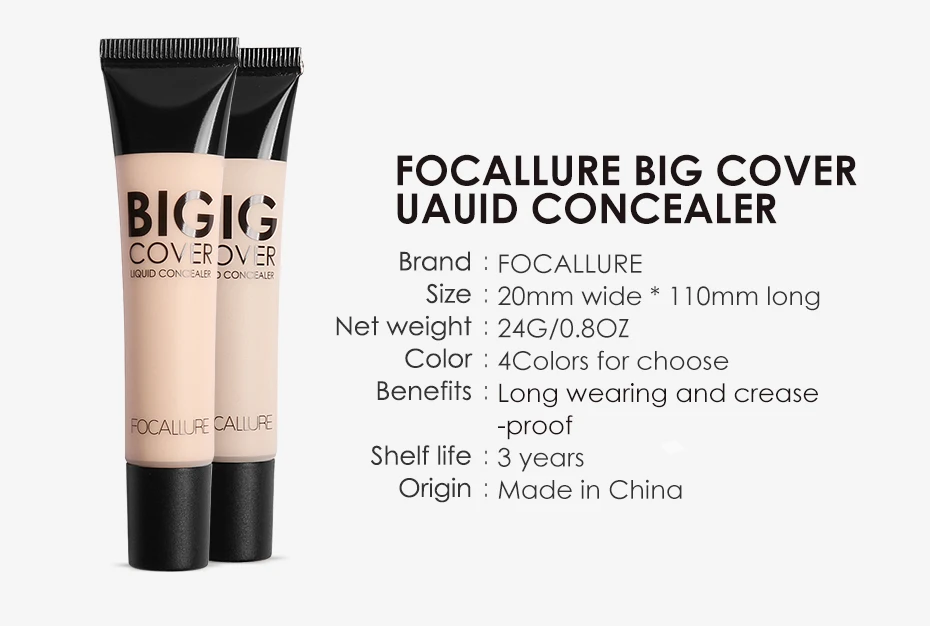 FOCALLURE, жидкий консилер для лица, водостойкий, для глаз, темный корректор кругов, для лица, основа для контурирования, консилер, крем, maquillaje