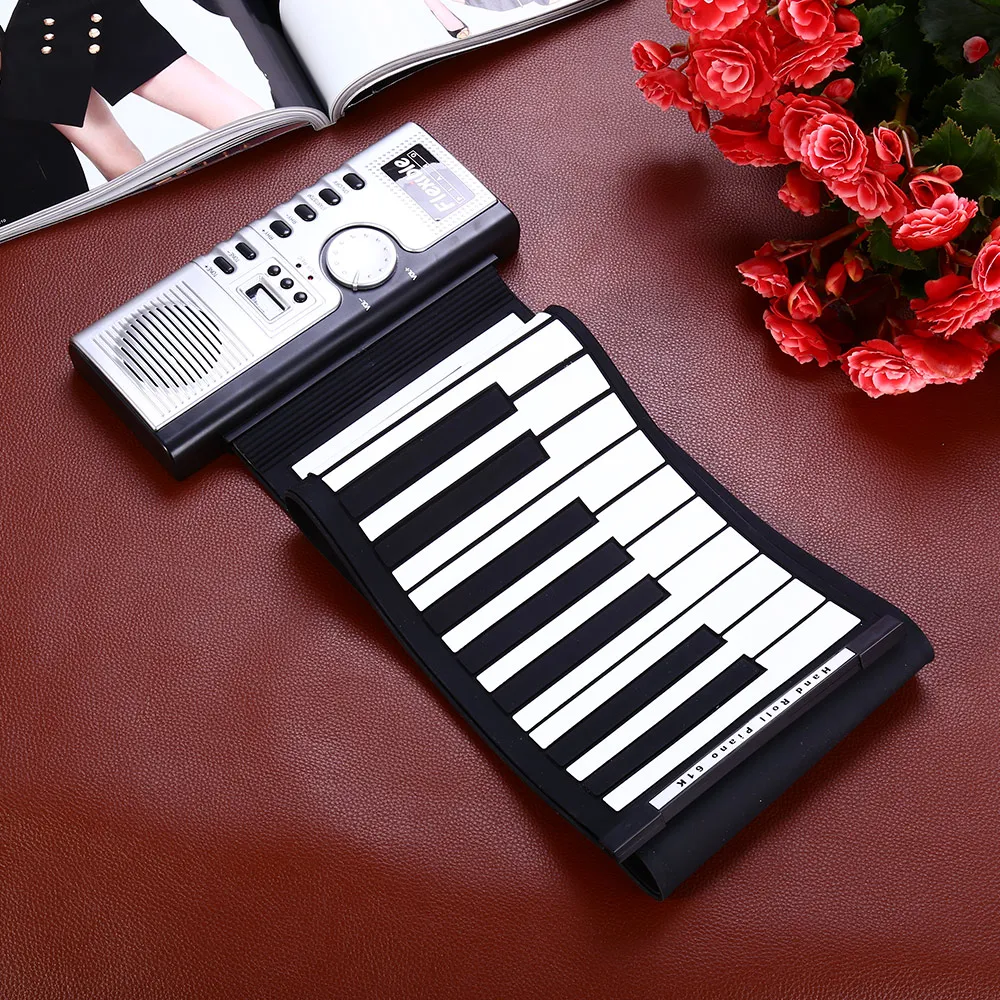 Портативная Гибкая 61 клавиша силиконовая MIDI цифровая мягкая клавиатура пианино