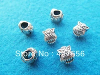 15pcs cute cabinet antique silver tone night owl slider spacer beads pendant charm for bracelet necklacediy accessory